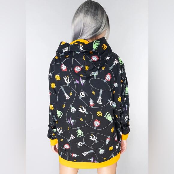 Loungefly Nightmare Before Christmas Hoodie Medium NEW Unisex Sweatshirt Disney - Picture 2 of 13